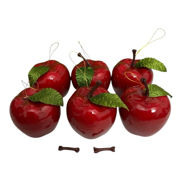 Vintage Red Apple Christmas Ornaments (Lot of 30) - Picture 2 of 7